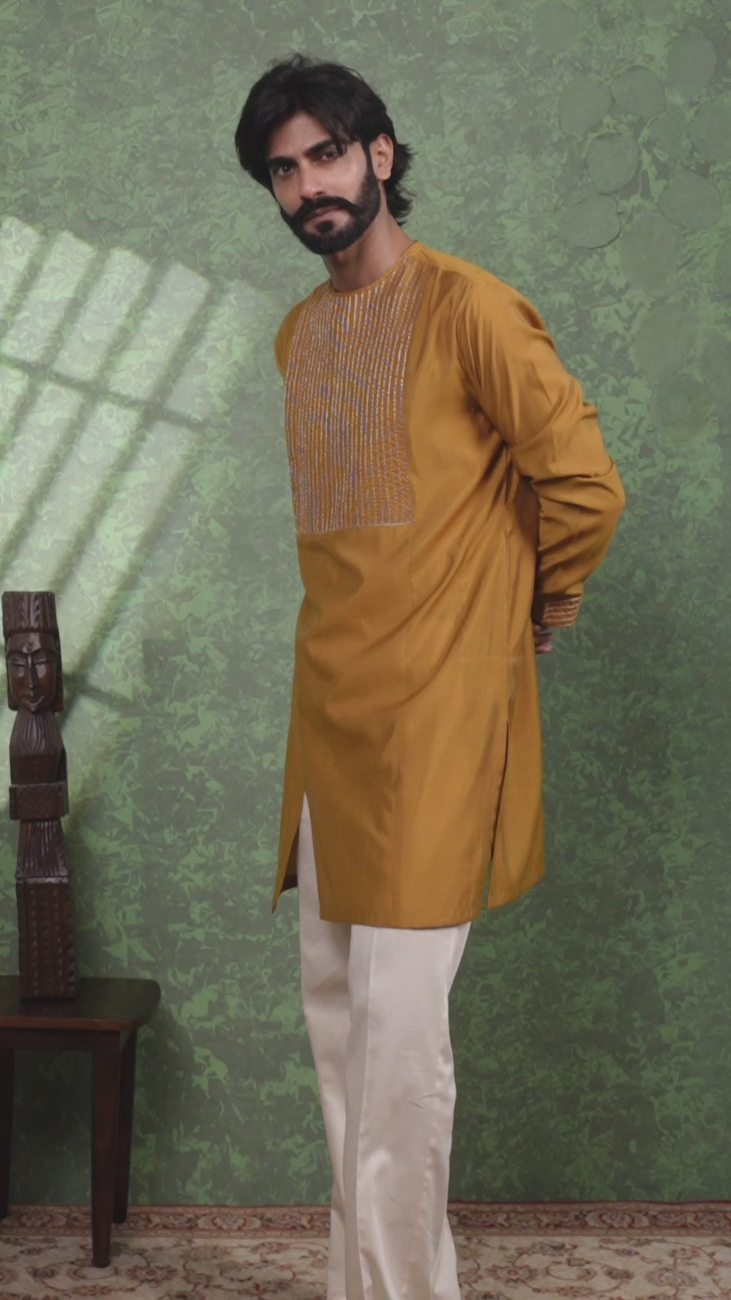 Mizaaj - Men's Mustard Kurta set