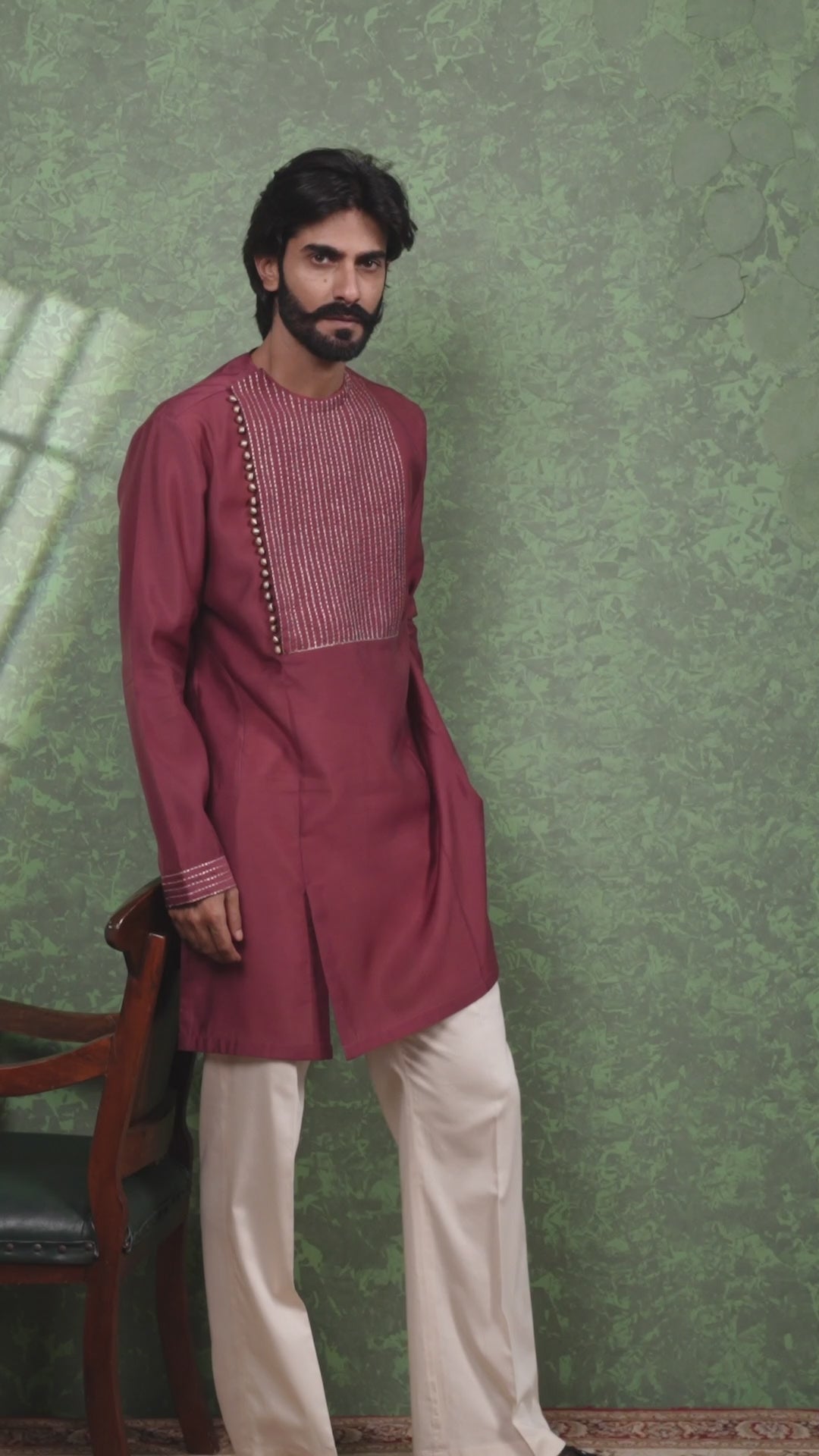 Mizaaj - Men's Wine Kurta set