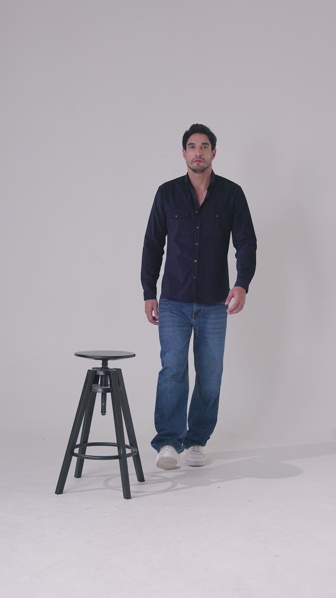 Corduroy Men's Shirt - Navy Blue