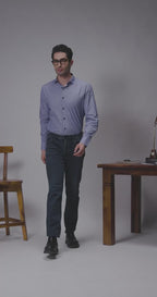 Sapphire check - Spread Collar Poplin Formal Men's Shirt Women's Shirts Women's Shirts