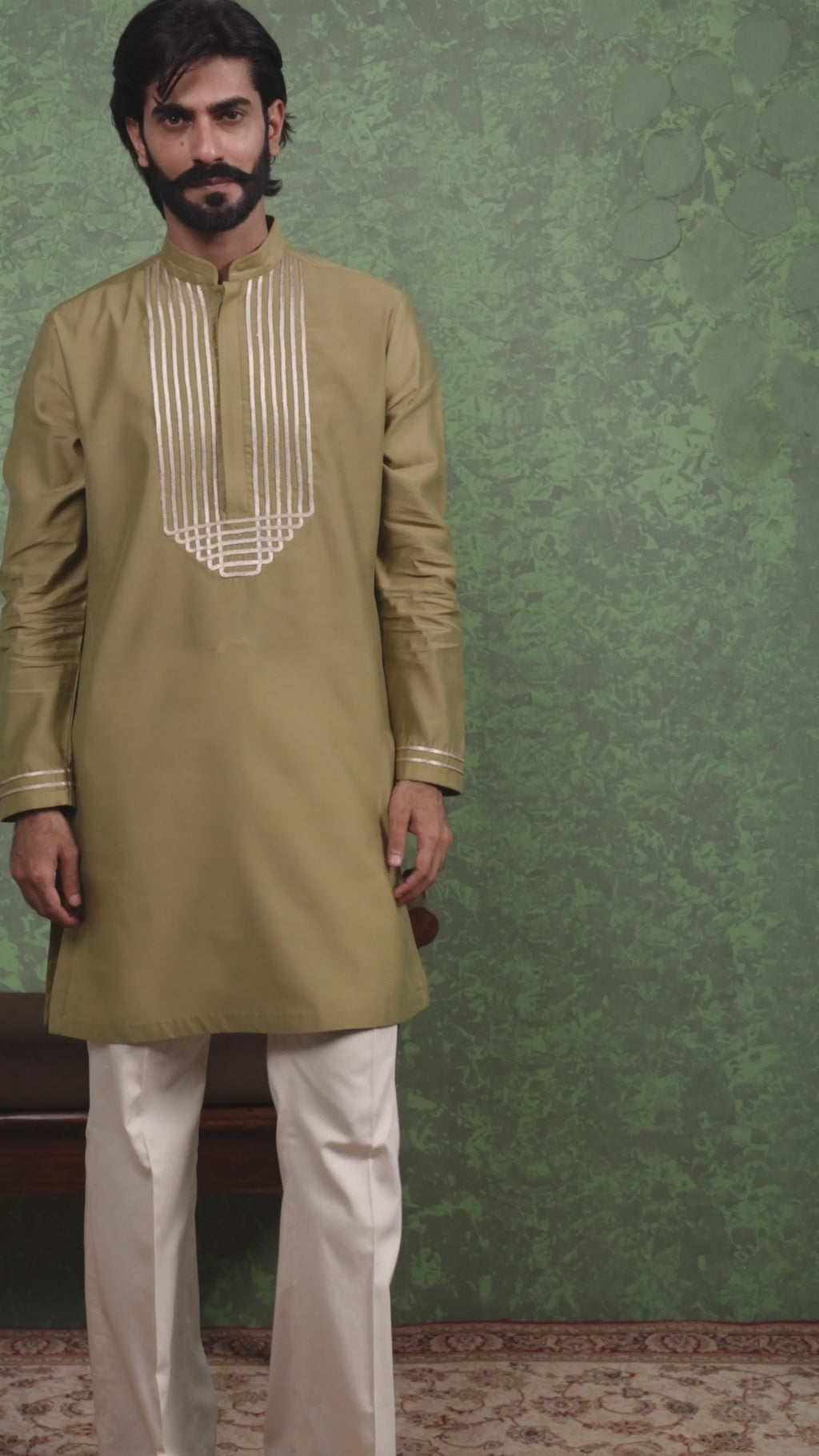 Tarana - Men's Sage Green Kurta Pant Set