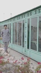 Men’s Light Grey Mid-length Kurta Pant Set Kurta Pant Set Kurta Pant Set