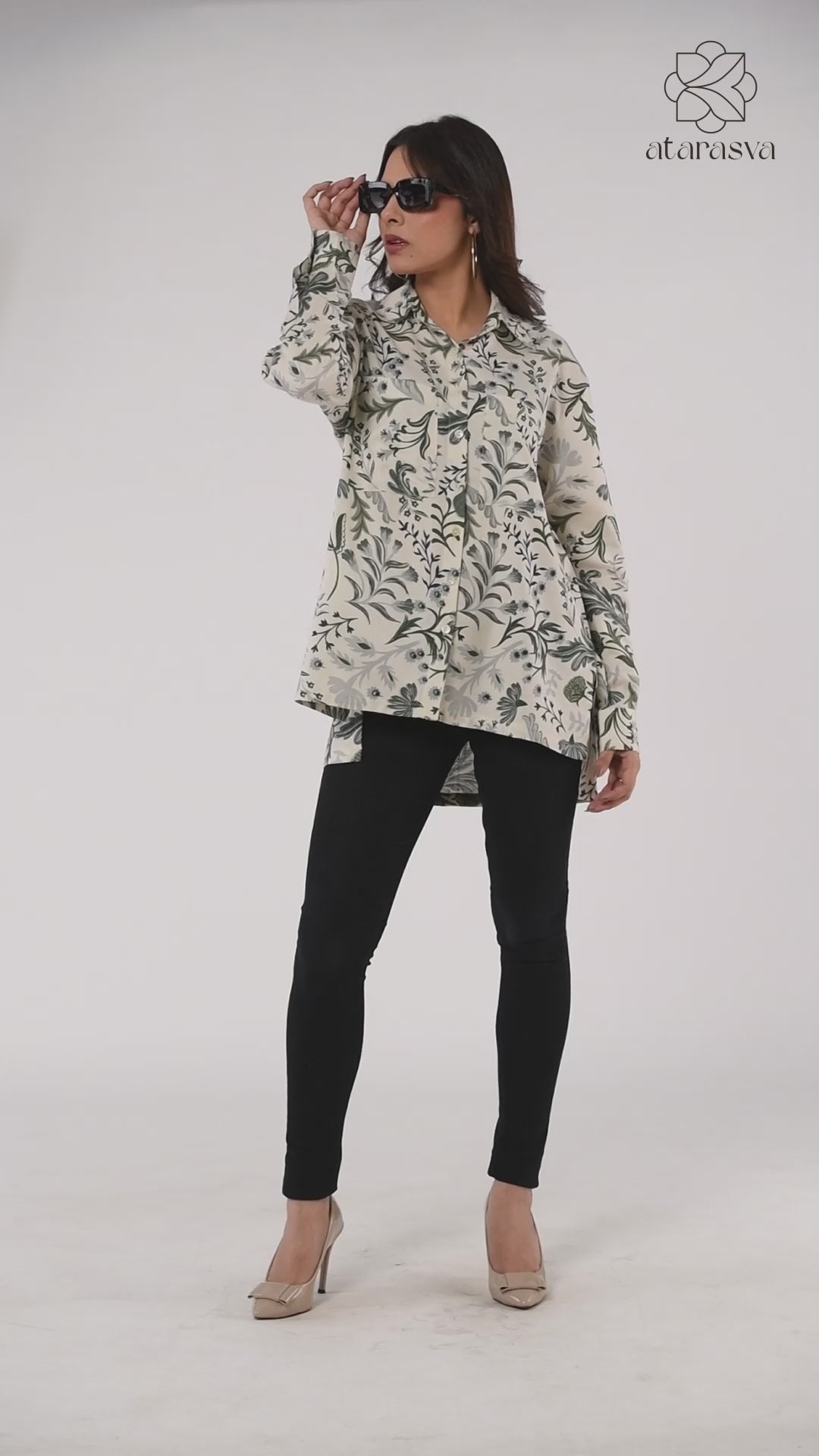 Women's Floral Oversize Fit Shirt Casual Shirt