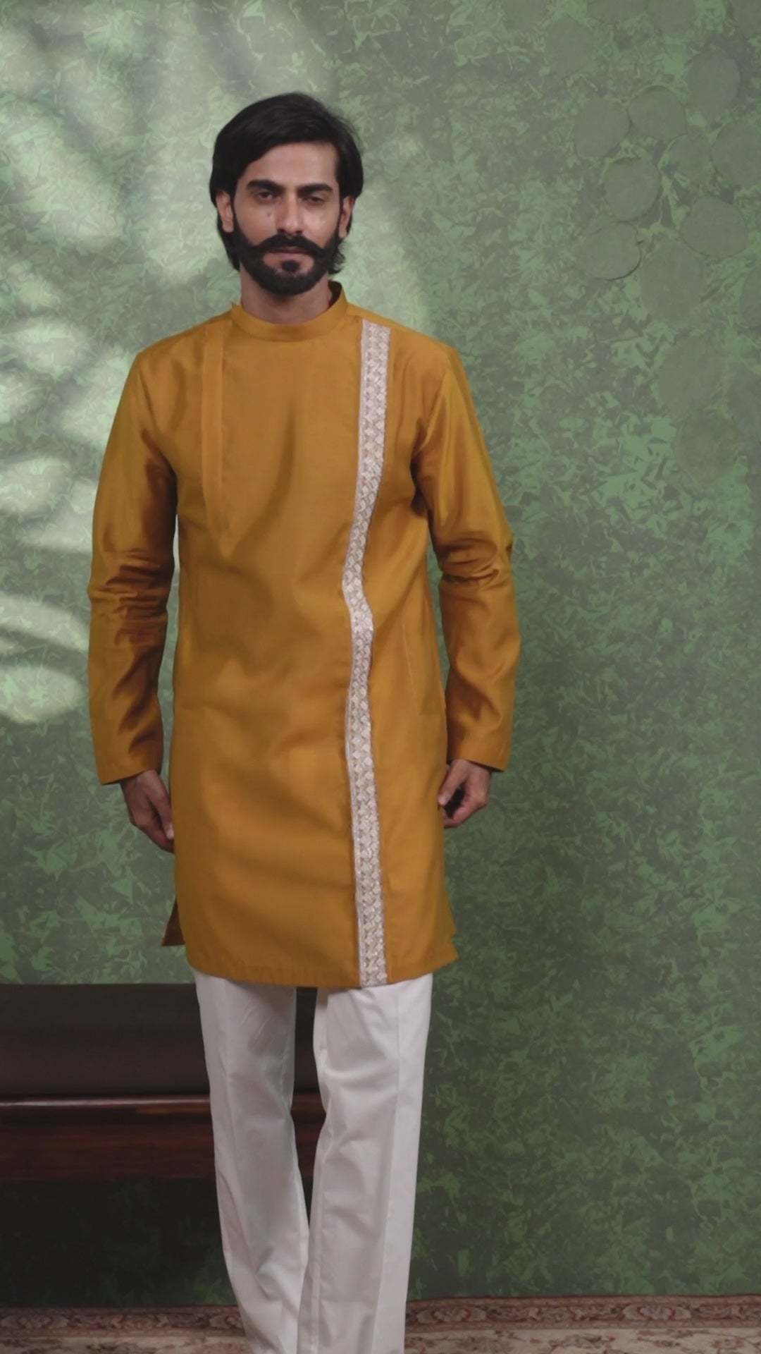 Dastoor - Men's Mustard Cotton Kurta set