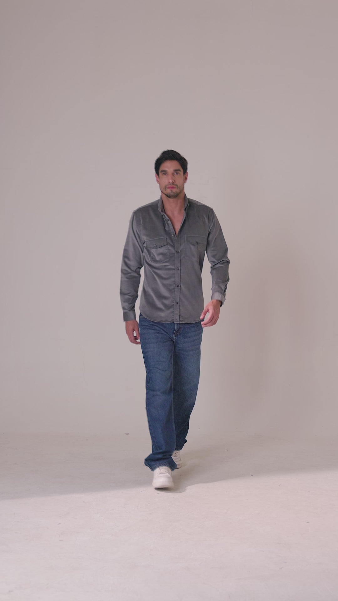 Corduroy Men's Shirt - Ash Grey