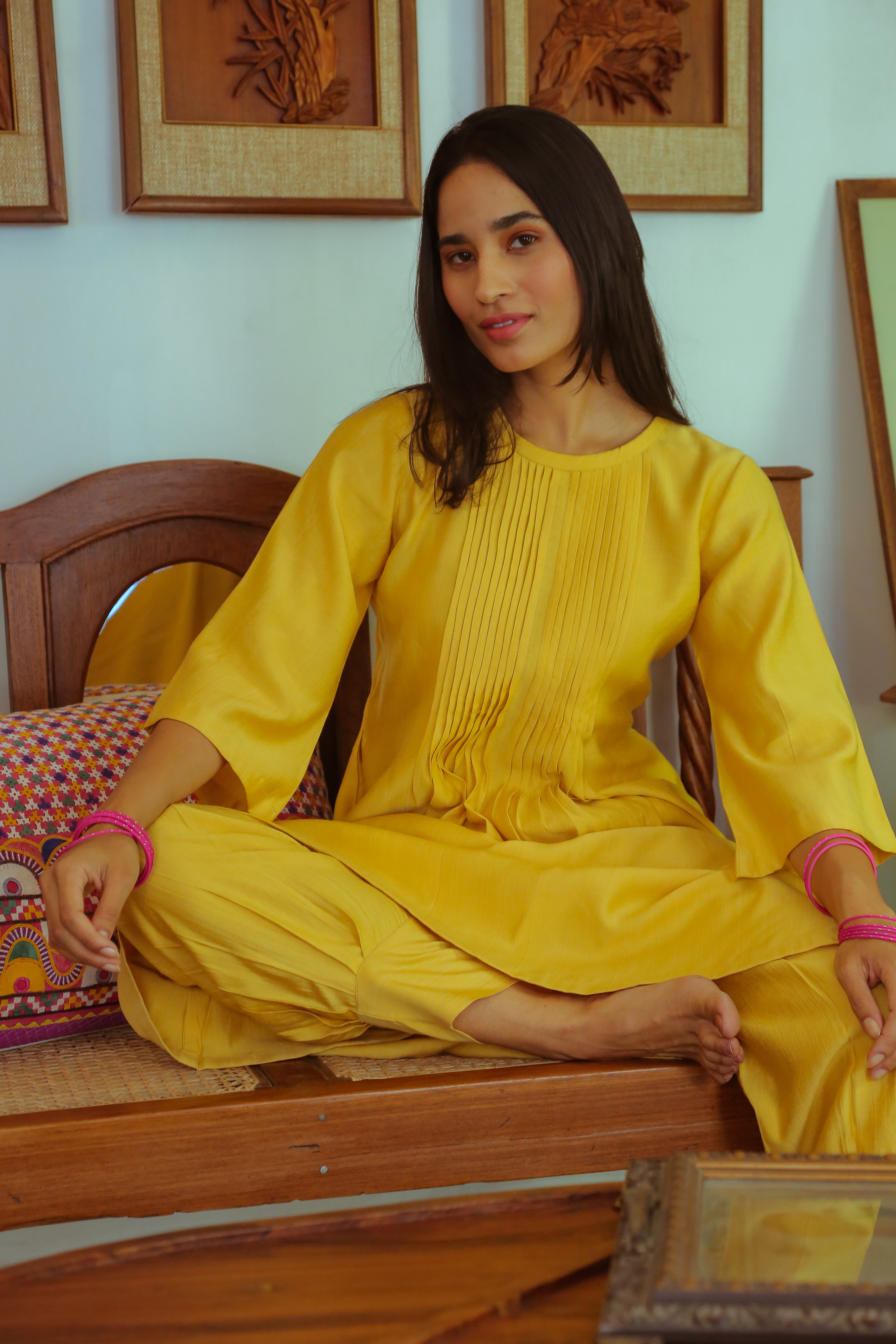 Women’s Golden Yellow Co-Ord Set Co-Ord Set Long Co-Ord Set