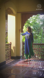 Aiyana - Traditional Geometric Pattern Silk Woven Women Suit Fusion Kurta Set Fusion Kurta Set