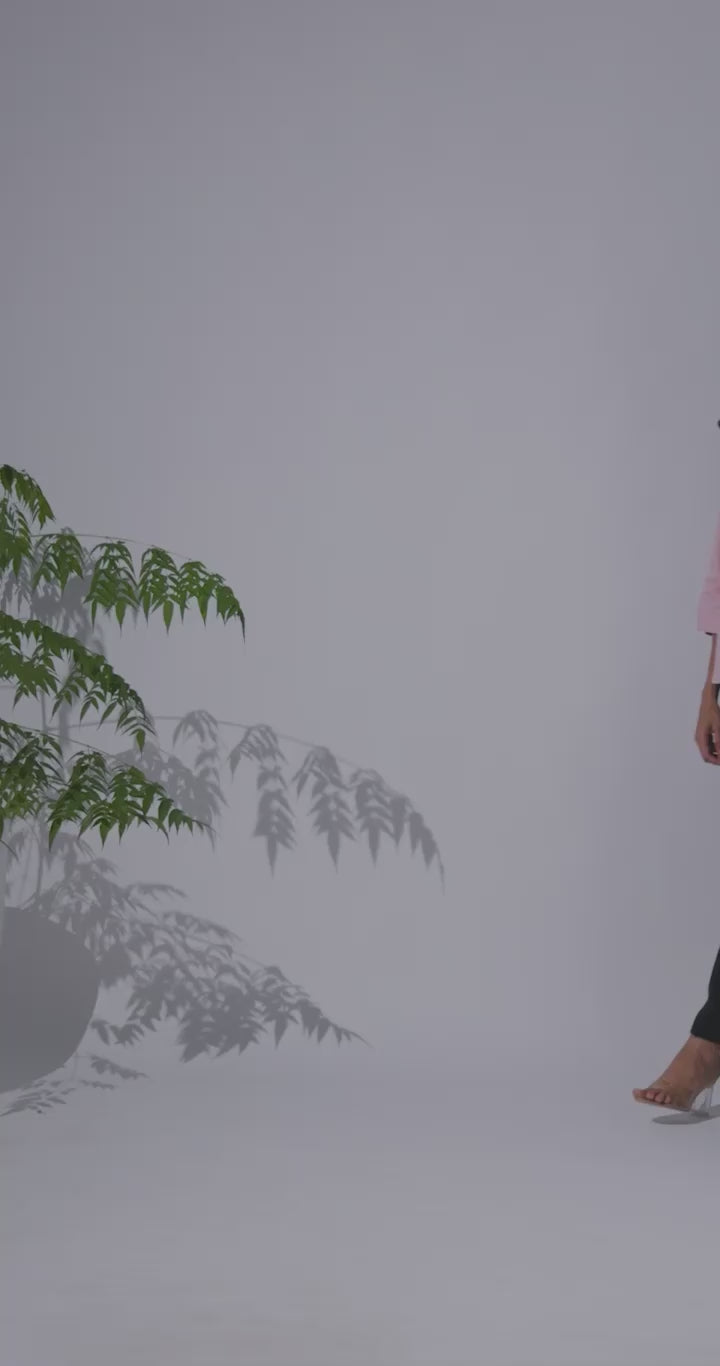 Pale Pink - Cotton Satin Formal Shirt for Women