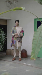 Men’s Beige Mid-length Kurta Pant Set Kurta Pant Set Kurta Pant Set