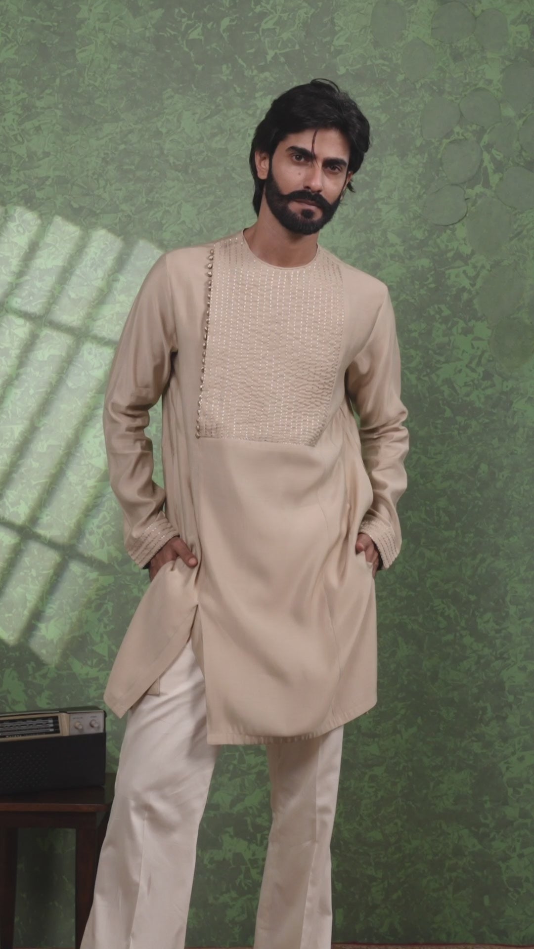 Mizaaj - Men's Beige Kurta set