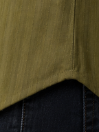 urved hem detail of Olive Green Short Kurta
